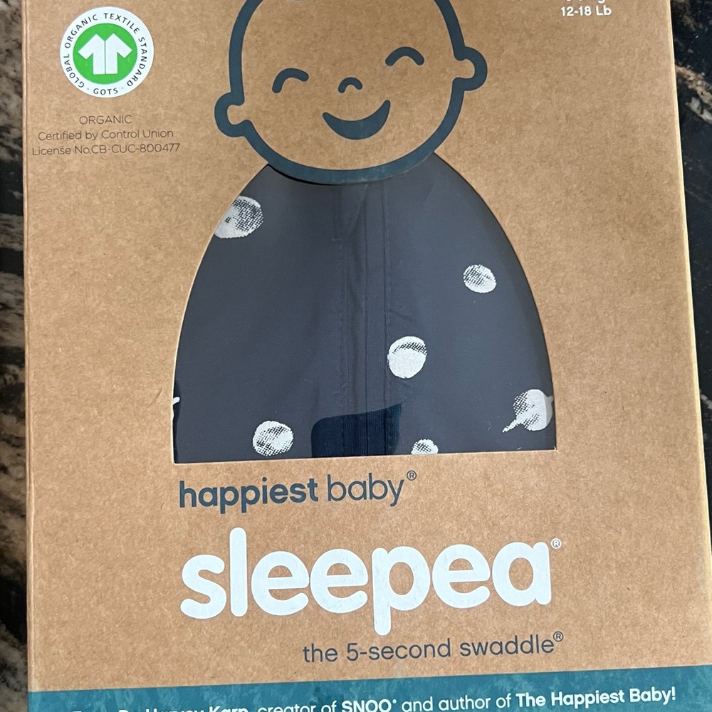 Happiest Baby Sleepea Swaddle in Navy with planets